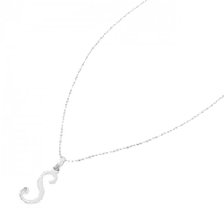 K18WG Chữ cái S Dây chuyền kim cương - Hàng hiệu Chính hãng 856742
