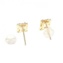 K18YG Bông tai đá hồng - Hàng hiệu Authentic 872333