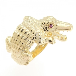 Nhẫn ruby K18YG da cá sấu 0.04CT