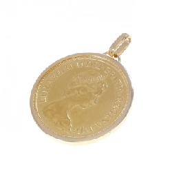 K18YG(枠) Đồng xu Mặt dây chuyền - Hàng hiệu Authentic