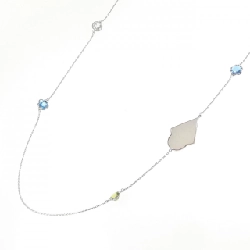 K18WG Mặt dây chuyền đá màu - Hàng hiệu Authentic 846153