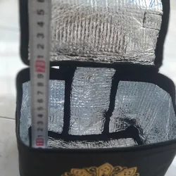 Túi đựng hộp cơm giữ nhiệt lót bạc vải Canvas không thấm nước, đựng bình nước giữ nhiệt 1013473