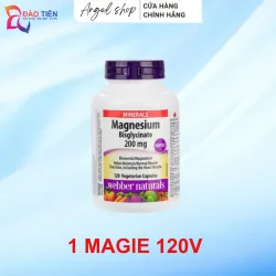 (Hàng CTY mới) Magie Webber Naturals Bisglycinate 200mg Hộp 120 Viên Magnesium 735886
