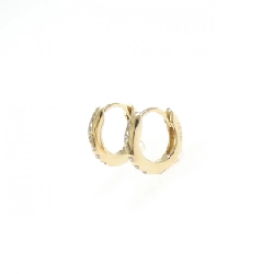 K18YG Bông tai kim cương hình vòng 0.05CT - Hàng hiệu Chính hãng