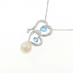 K18WG/PT850 Dây chuyền ngọc trai Akoya hình trái tim 8mm - Hàng hiệu Authentic 856564