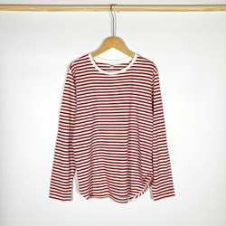 Áo Thun Kẻ Sọc Màu Đỏ Nhật Brand Uni , chất cotton 

