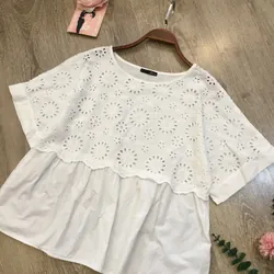 [Siêu Phẩm Nhật] Áo kiểu mori vintage hoa thêu xô thô đục lỗ dáng xoè babydoll Nhật 695500
