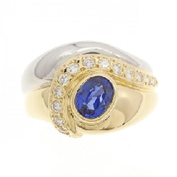 Nhẫn Sapphire K18YG/PT900 0.59CT 671002