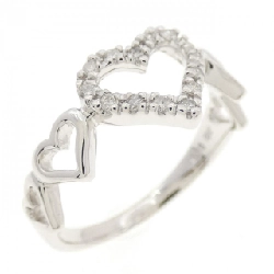 Nhẫn kim cương hình trái tim K18WG 0.11CT