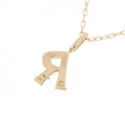 K18PG Chữ cái R Dây chuyền kim cương 0.01CT - Hàng hiệu Chính hãng 859339