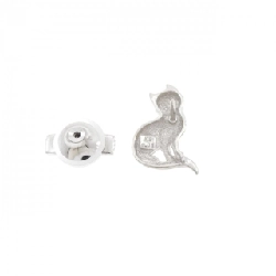 K18WG Bông tai hình mèo với kim cương 0.01CT - Hàng hiệu Chính hãng 873397