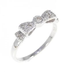 Nhẫn kim cương K18WG hình ruy băng 0.20CT - Hàng hiệu Authentic