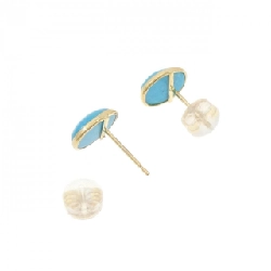 K18YG Bông tai Turquoise - Hàng hiệu Chính hãng 869079