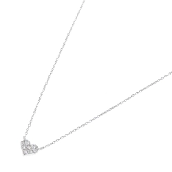 K18WG Dây chuyền kim cương hình trái tim 0.13CT - Hàng hiệu Chính hãng 863679