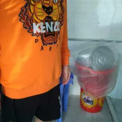 Áo khoác tay dài Kenzo màu cam thêu đầu hổ 719704