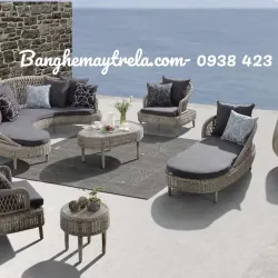 Ghế sofa ngoài trời mây nhựa 735478
