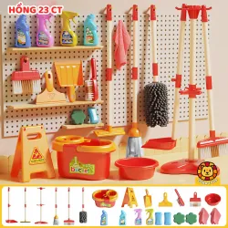 Đồ Chơi Dọn Dẹp Nhà Cửa 47CT Zuba Toys - Máy Hút Bụi Dùng Pin, Dụng Cụ Vệ Sinh