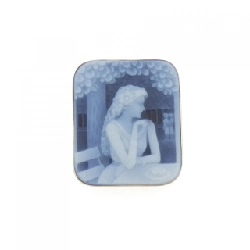 K18YG Mặt dây chuyền ngọc bích - Hàng hiệu Authentic