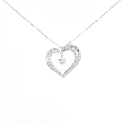 K18WG Dây chuyền kim cương hình trái tim 0.219CT - Hàng hiệu Chính hãng