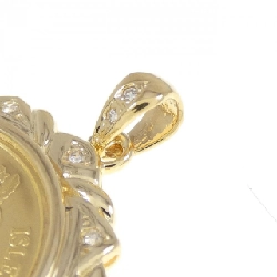 K18YG(枠) Dây chuyền đồng xu kim cương 0.133CT - Hàng hiệu Authentic 863989