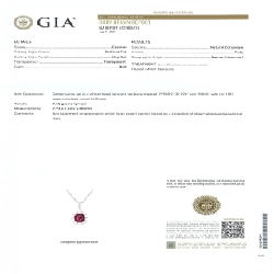 Dây chuyền ruby PT900/PT850 2.139CT xuất xứ từ Myanmar - Hàng hiệu chính hãng 861457