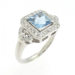 Nhẫn Aquamarine PT900 0.93CT - Hàng hiệu Chính hãng