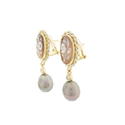 K18YG/PT900 Bông tai đá màu - Hàng hiệu Authentic 871120