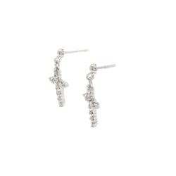 K14WG Bông tai kim cương chéo 0.30CT - Hàng hiệu Chính hãng 868325