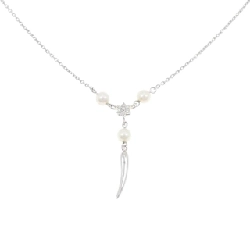 Dây chuyền ngọc trai Akoya hoa PT850 - Hàng hiệu Authentic