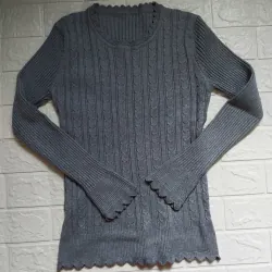 Áo len nữ tay dài màu xám MỚI 95% 1029467