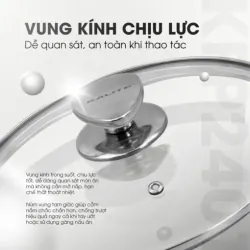 Chảo inox liền khối Kalite KFP2401 24cm, inox 304 3 lớp, vung kính chính hãng mới 100% 573925