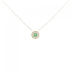 K18YG Dây chuyền ngọc lục bảo 0.12CT - Hàng hiệu Chính hãng