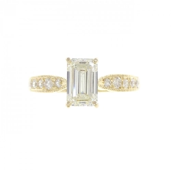 Nhẫn K18YG Đá Kim Cương 1.01CT M SI1 Cắt Ngọc Lục Bảo - Hàng hiệu Chính hãng 873734