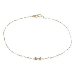 K18YG Dây chuyền kim cương hình ruy băng 0.03CT - Hàng hiệu Chính hãng 871165