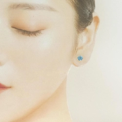 K18YG Blue Topaz Earrings - Hàng hiệu Authentic 874124