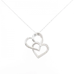 K18WG Dây chuyền kim cương hình trái tim 0.11CT - Hàng hiệu Chính hãng