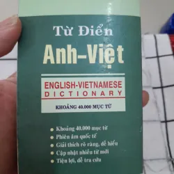 Tủ điển bỏ túi học sinh ANH VIỆT. 40.000 từ. Nhoam bs. Hùng Thắng 693028