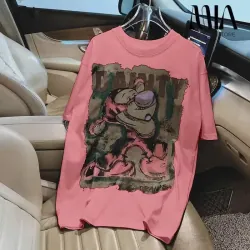 2 Áo phông freesize  in hình hoạt hình đáng yêu, năng động