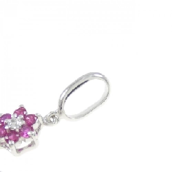 K14WG Hoa × Chéo Ruby Mặt Dây Chuyền 0.475CT - Hàng hiệu Chính hãng 866534