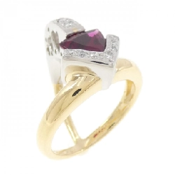 Nhẫn tourmaline rubelite K18YG/PT900 1.39CT