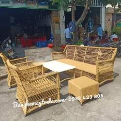 Bàn ghế sofa phòng khách mây nhựa 607395