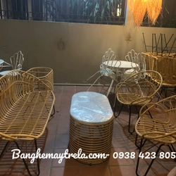 Bàn ghế mây nhựa thiết kế thanh mảnh 463485
