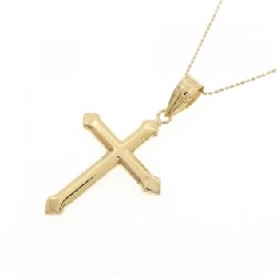 K18YG Dây chuyền hình chữ thập - Hàng hiệu Authentic 858387