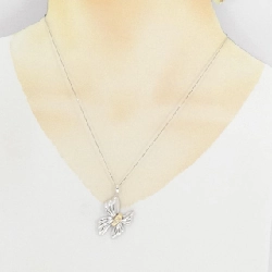 Dây chuyền kim cương K18WG/K18YG hình ruy băng 0.03CT - Hàng hiệu Authentic 858328