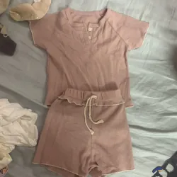 Bộ cộc bé gái màu Hồng size 80