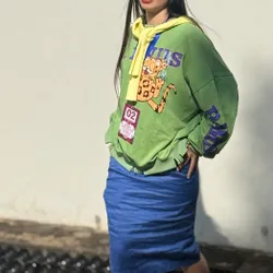 Áo nỉ nữ dài tay hoạ tiết  664166