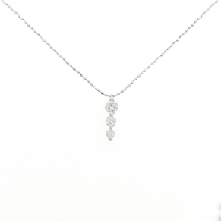 K18WG Dây chuyền kim cương ba viên 0.30CT - Hàng hiệu Chính hãng