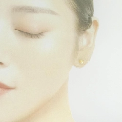 K18YG Bông tai hình trái tim - Hàng hiệu Chính hãng 869977