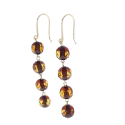 K18YG Bông tai hổ phách - Hàng hiệu Authentic 868609