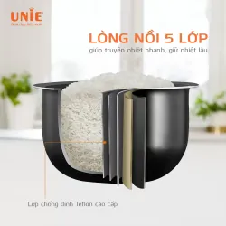 Nồi cơm điện UNIE UE-626 dung tích 1.8L, công suất 700W, lòng nồi chống dính 5 lớp 715045